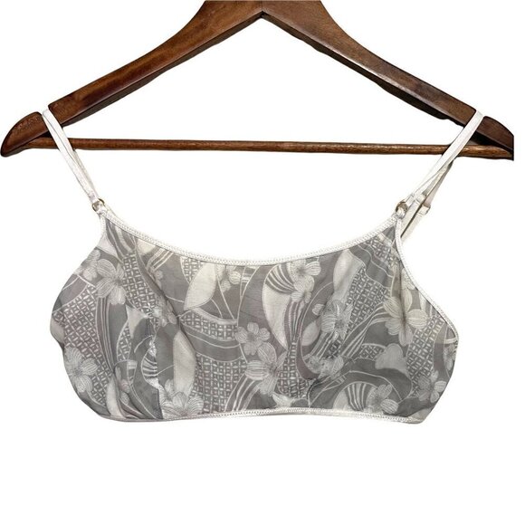 Victoria's Secret Other - Victoria's Secret Women's White Gray Floral Mesh Sheer Bralette Size Large
